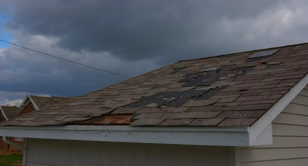 Hail bruising on residential roof in Pleasant Grove, Kansas
